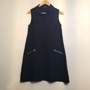Sharagano Sleeveless Collared Button Down Black Dress size 4